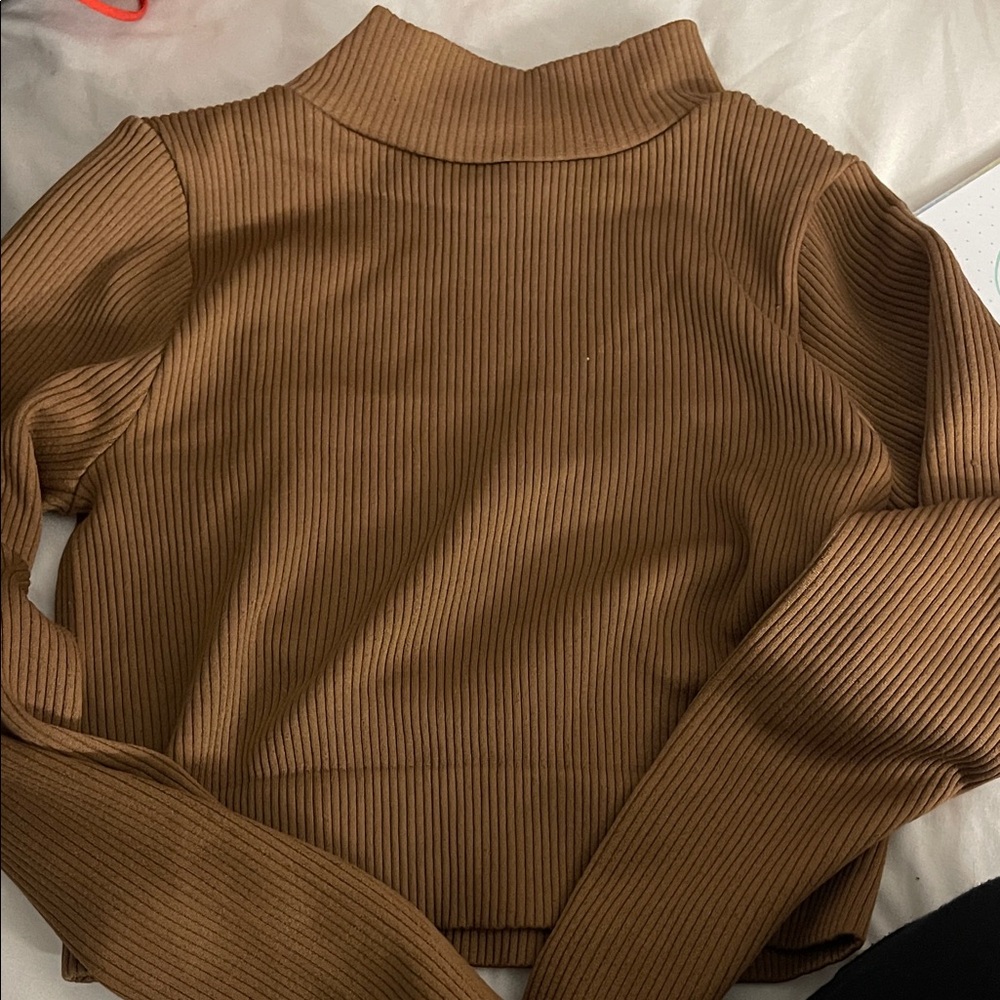 Ribbed Brown Sweater